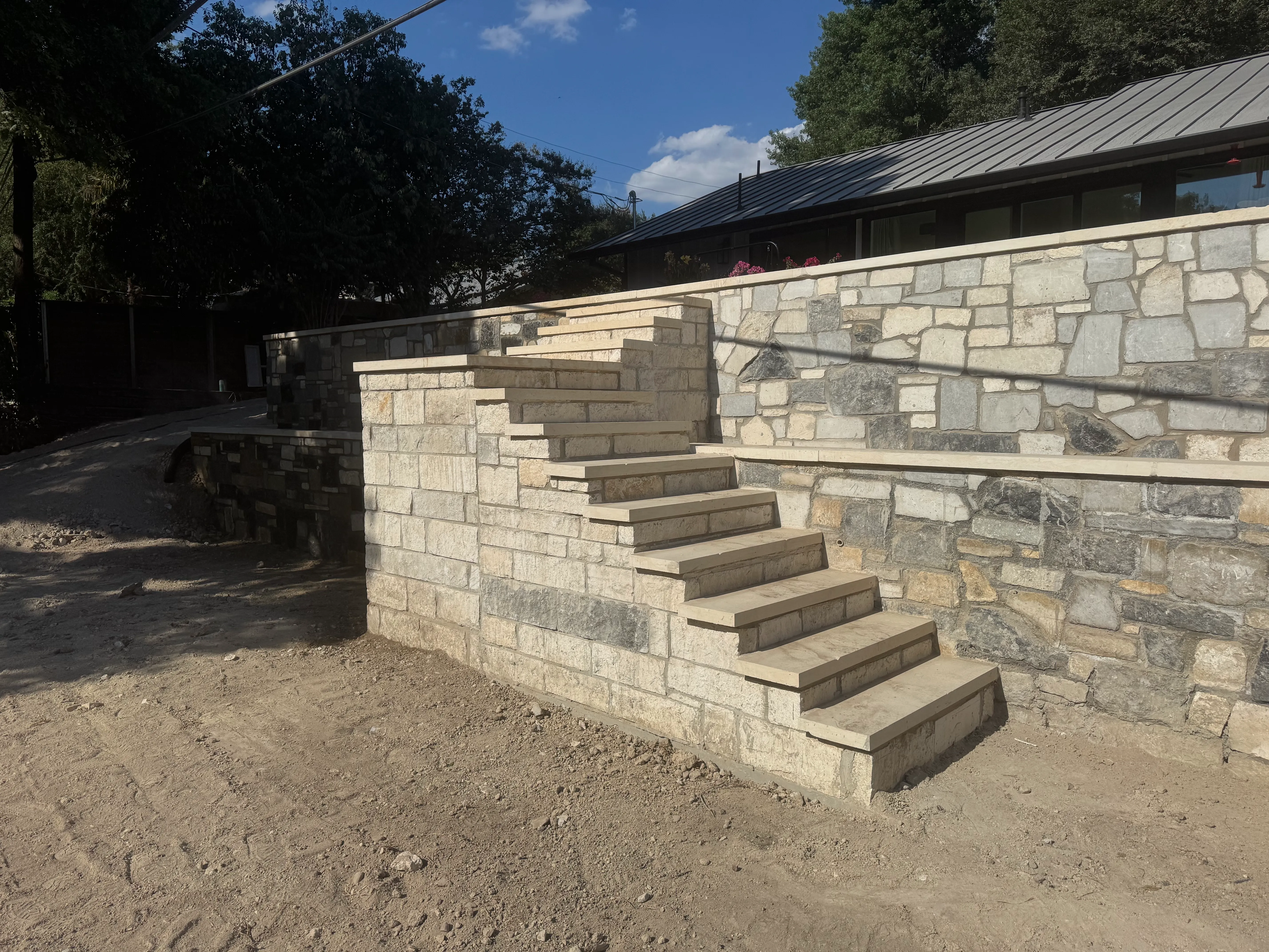 Leuders Fieldstone Wall & Steps — Austin Block Company, Austin, TX