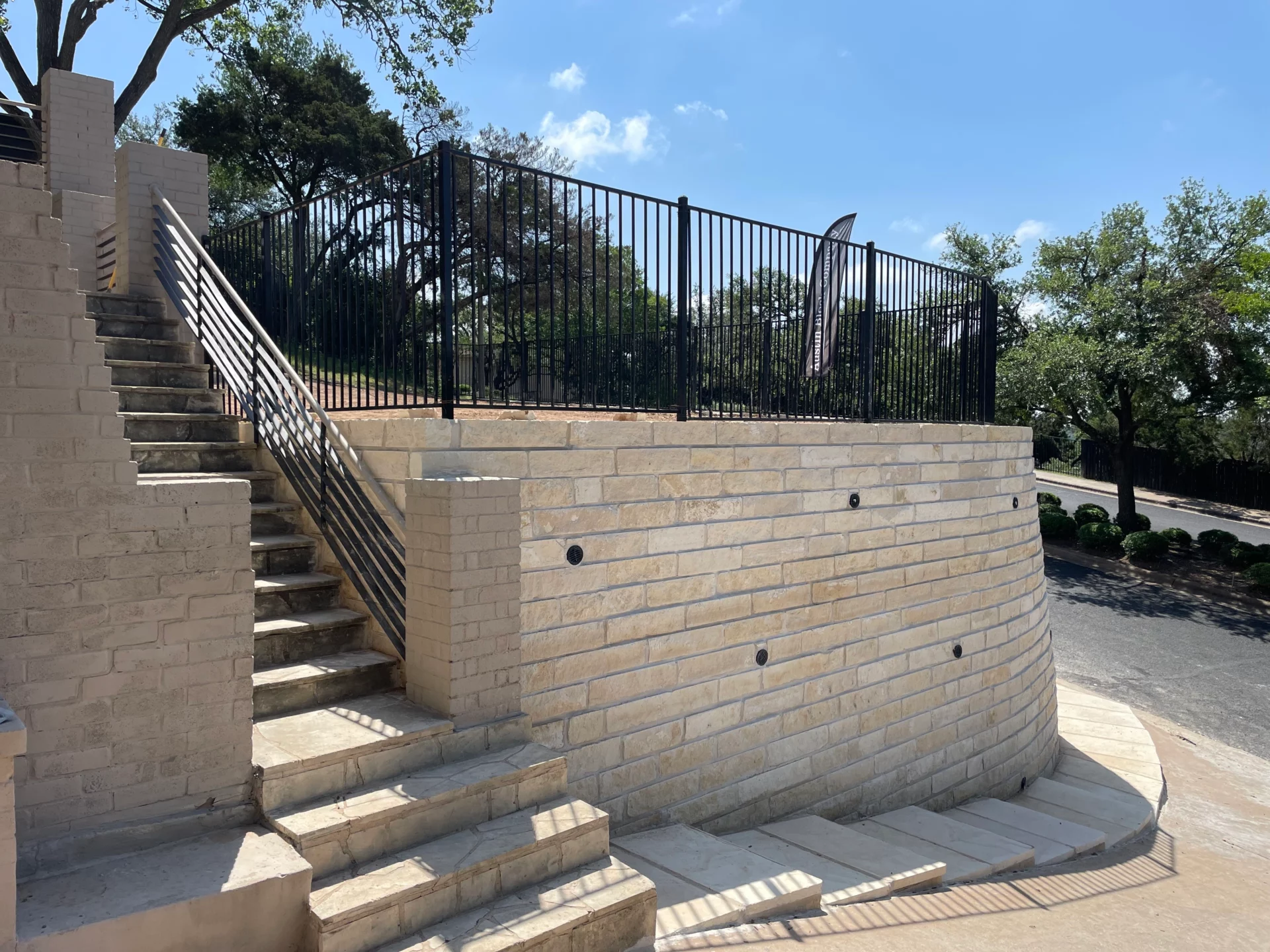Westlake Residential Chopped Wall & Walkway — Austin Block Company, West Lake Hills, TX