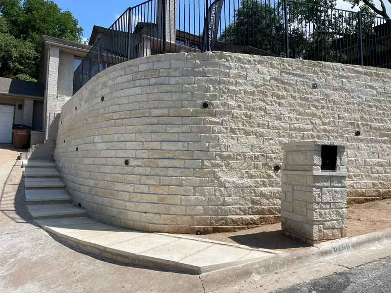 West Lake — Residential Chopped Stone Retaining Wall
