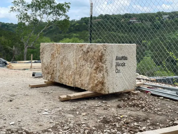 Cave limestone block at jobsite